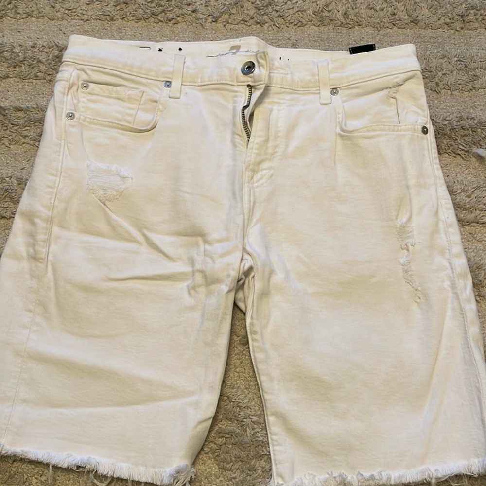 7 for all man kind white mens Jean shorts